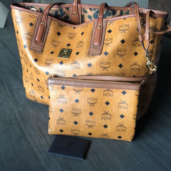 MCM Handbags - ✨💎MCM Medium Reversible Liz Shopper Visetos Cognac  Bag with a pouch💎✨